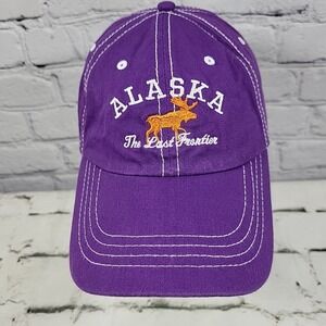 Prairie Mountain Alaska Hat Unisex OSFA Purple Embroidered Moose Strapback Cap